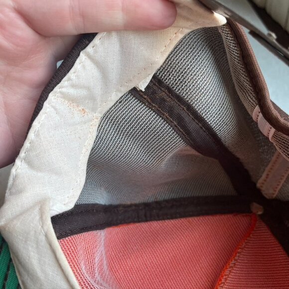 Vintage Orange Brown Trucker Hat Snap Back Cap Drew Drop Baseball Bat - Picture 8 of 9